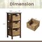 Costway 1/2 PCS 3-Tier Nightstand with 3 Seagrass Baskets Rubber Wood X-Shaped Frames 3 Drawers